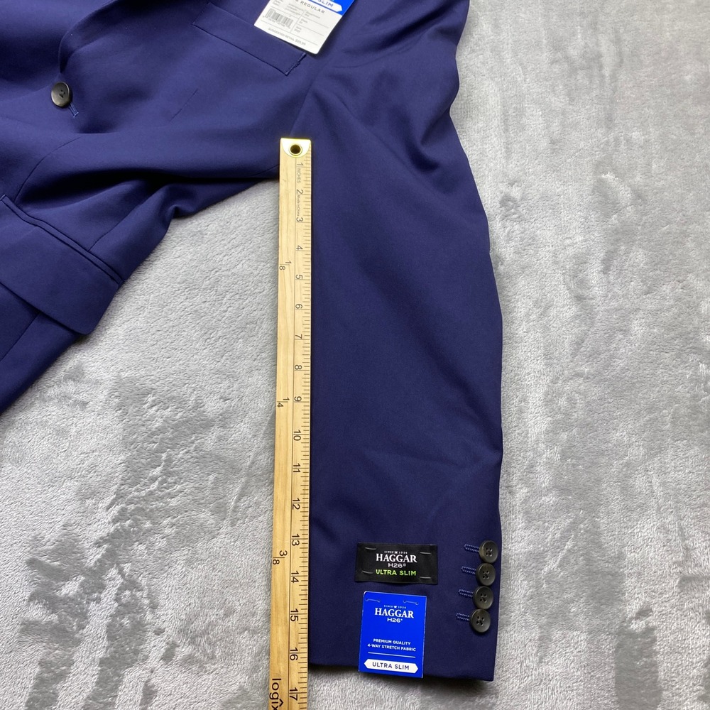 Haggar H26 Ultra Slim Flex Series Blazer Men 36R Blue Performance Suit‎ Jacket - Picture 13 of 15